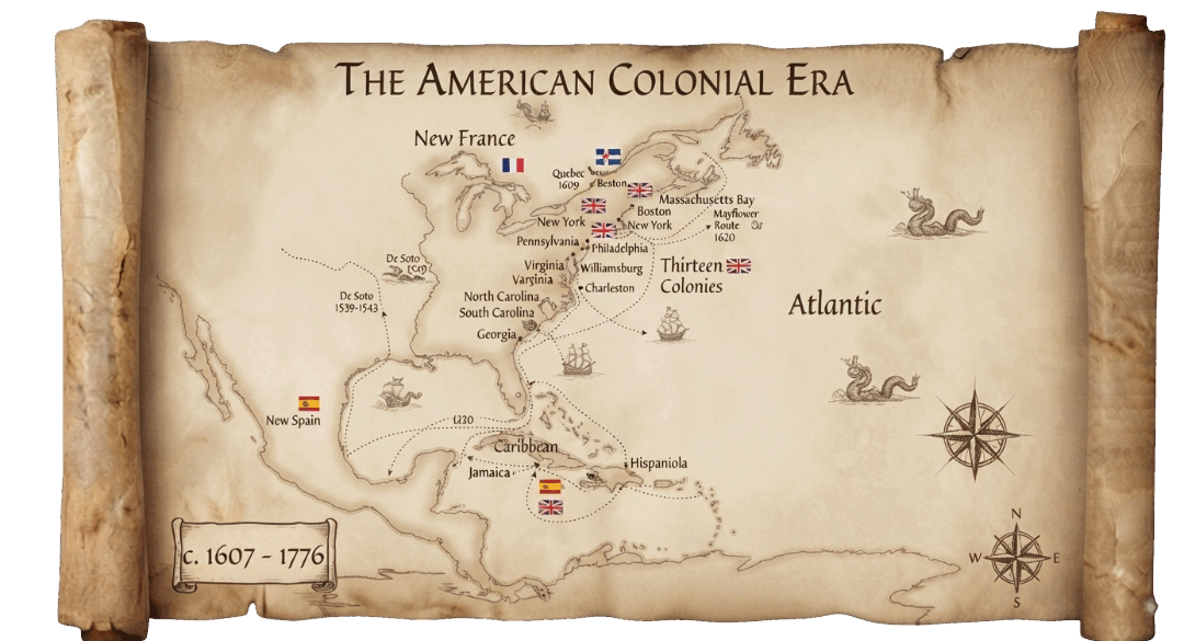 American Colonial Era map