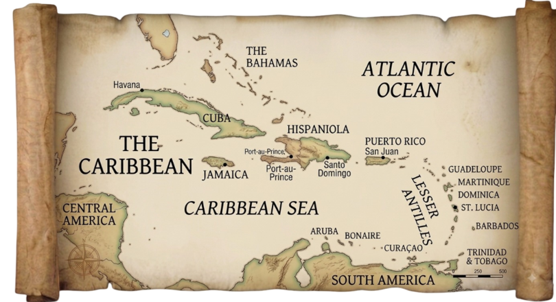 Caribbean map