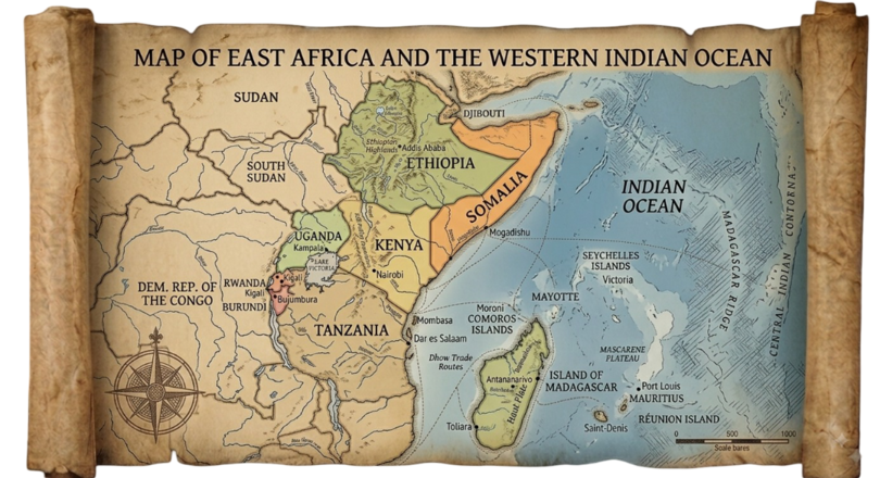 East Africa / Indian Ocean map