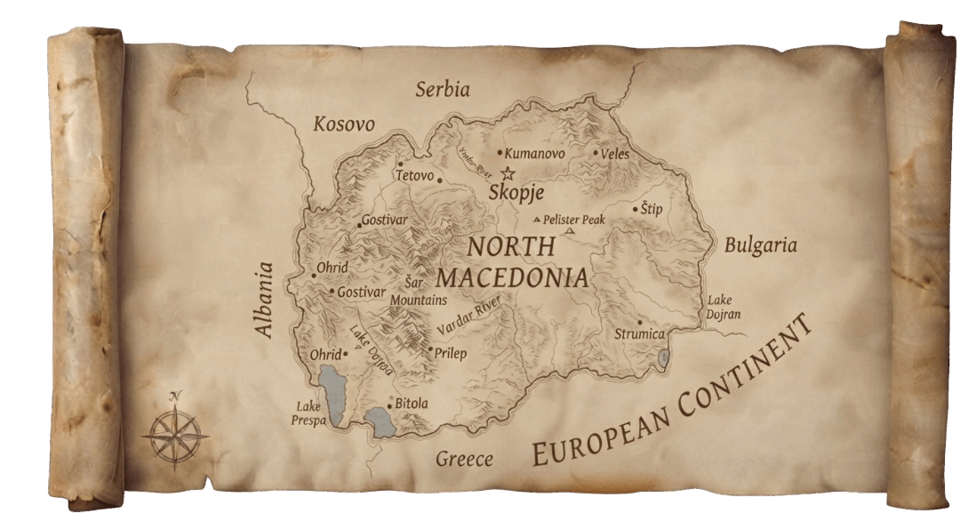 North Macedonia map