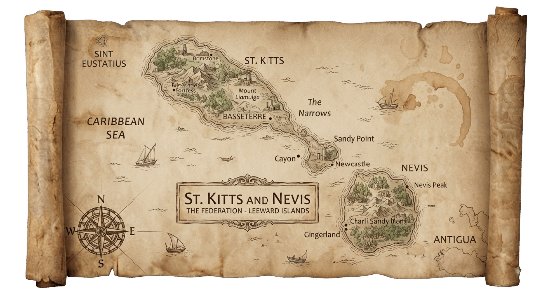 Saint Kitts and Nevis map
