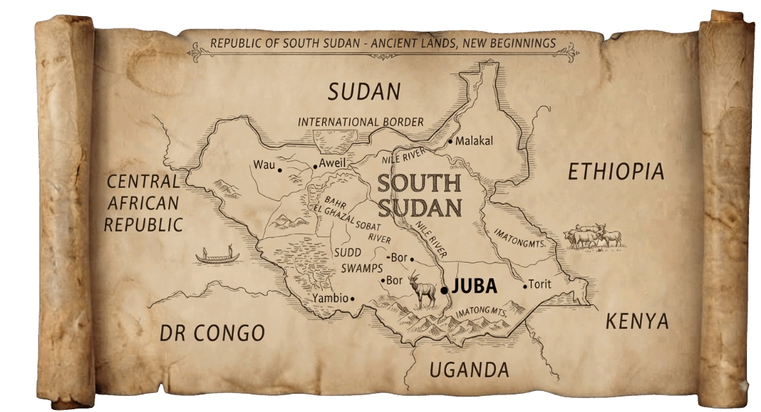 South Sudan map