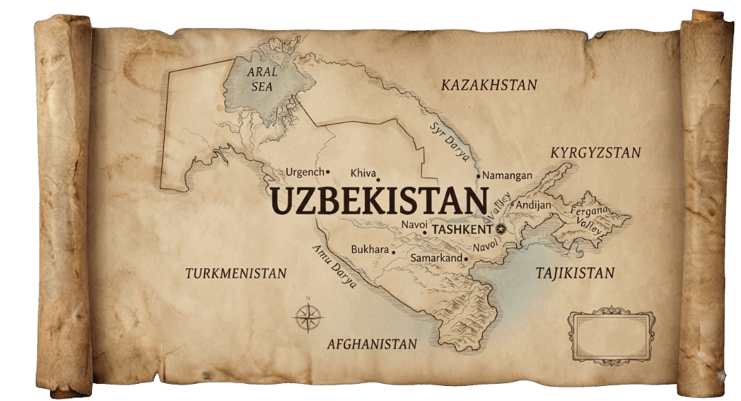 Uzbekistan map