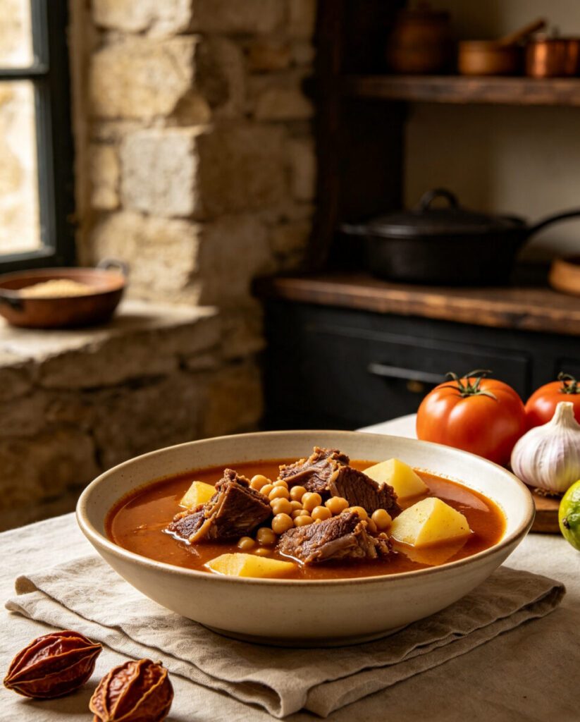 Abgoosht / Dizi Broth (Persian Lamb-Chickpea Stew Broth)
