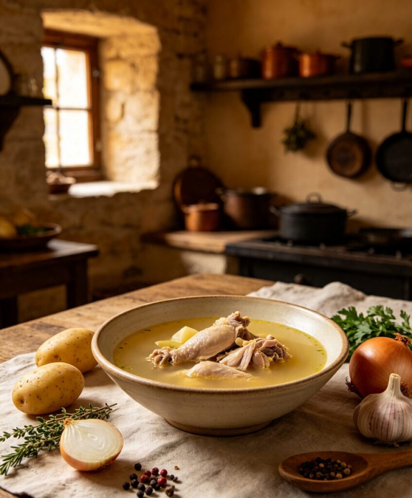 Caldo de Gallina (Peruvian Chicken Broth)