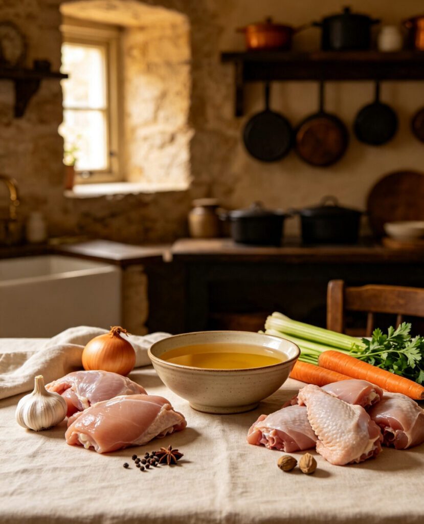 Marak Oof (Levantine Chicken Stock)
