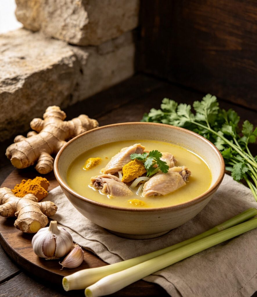Soto Broth Base (Indonesian Turmeric Chicken Broth)